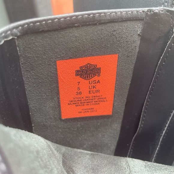 Harley Davidson Motorcycle Riding Boots Grey Tall Logo Women's US 7 - Picture 8 of 12